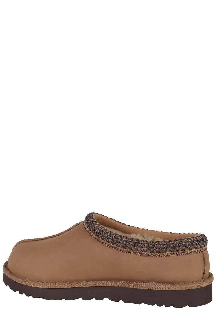 Ugg Dark Brown M Tasman Ii Nubuck Collar-Uggbraid Suede Slippers