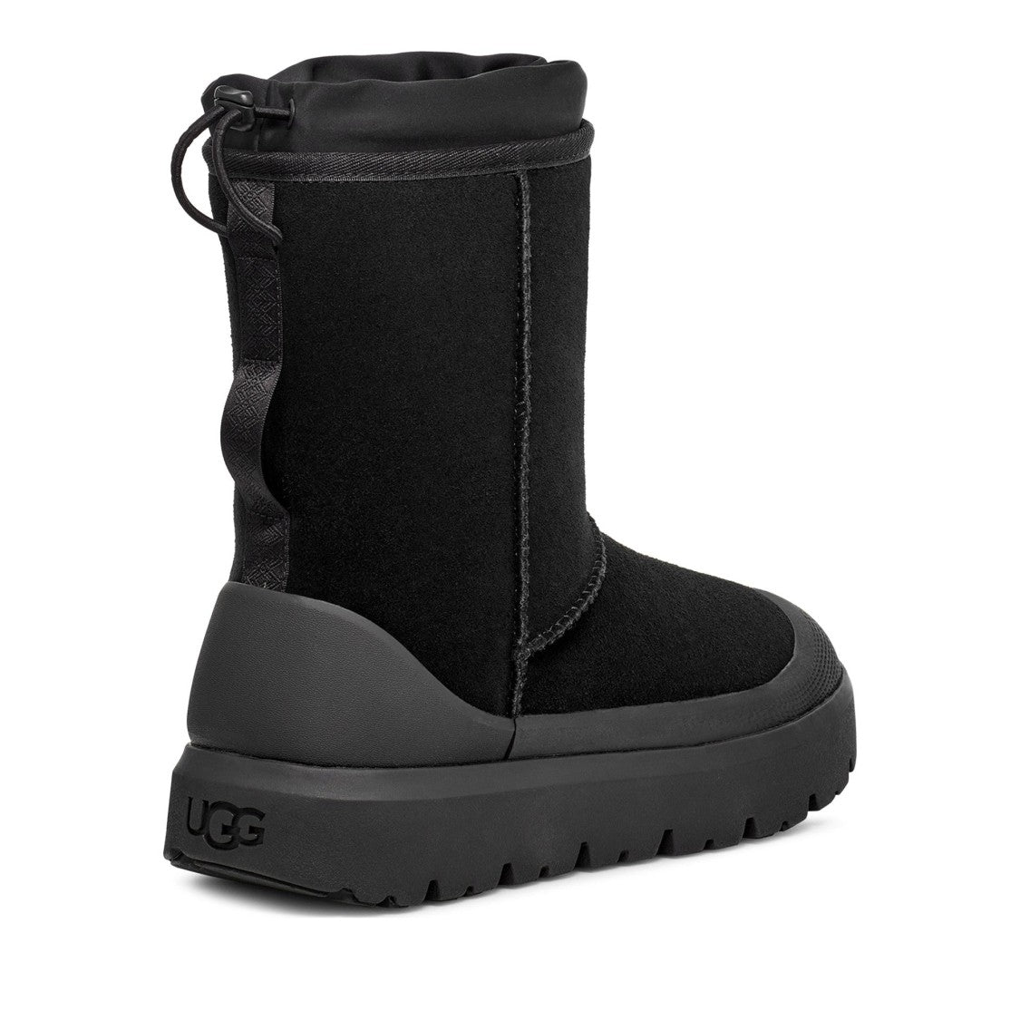 Ugg Black Leather Recycled Wool Boots