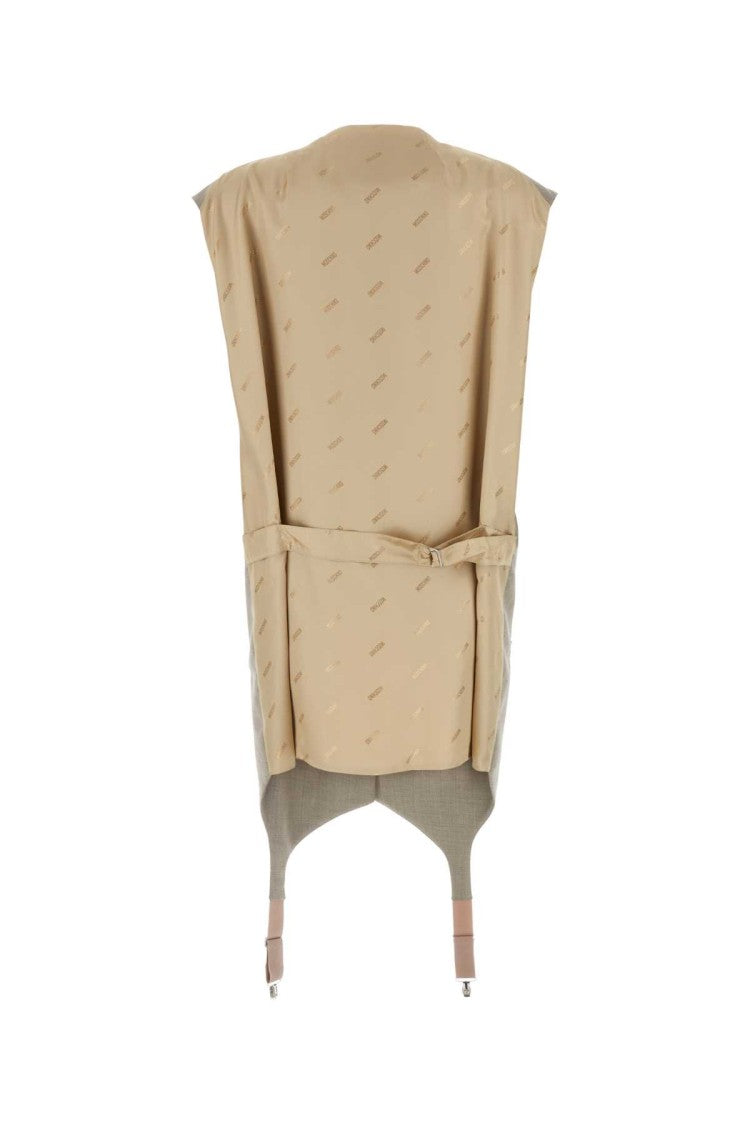 Moschino Two-Tone Wool And Satin Oversize Vest