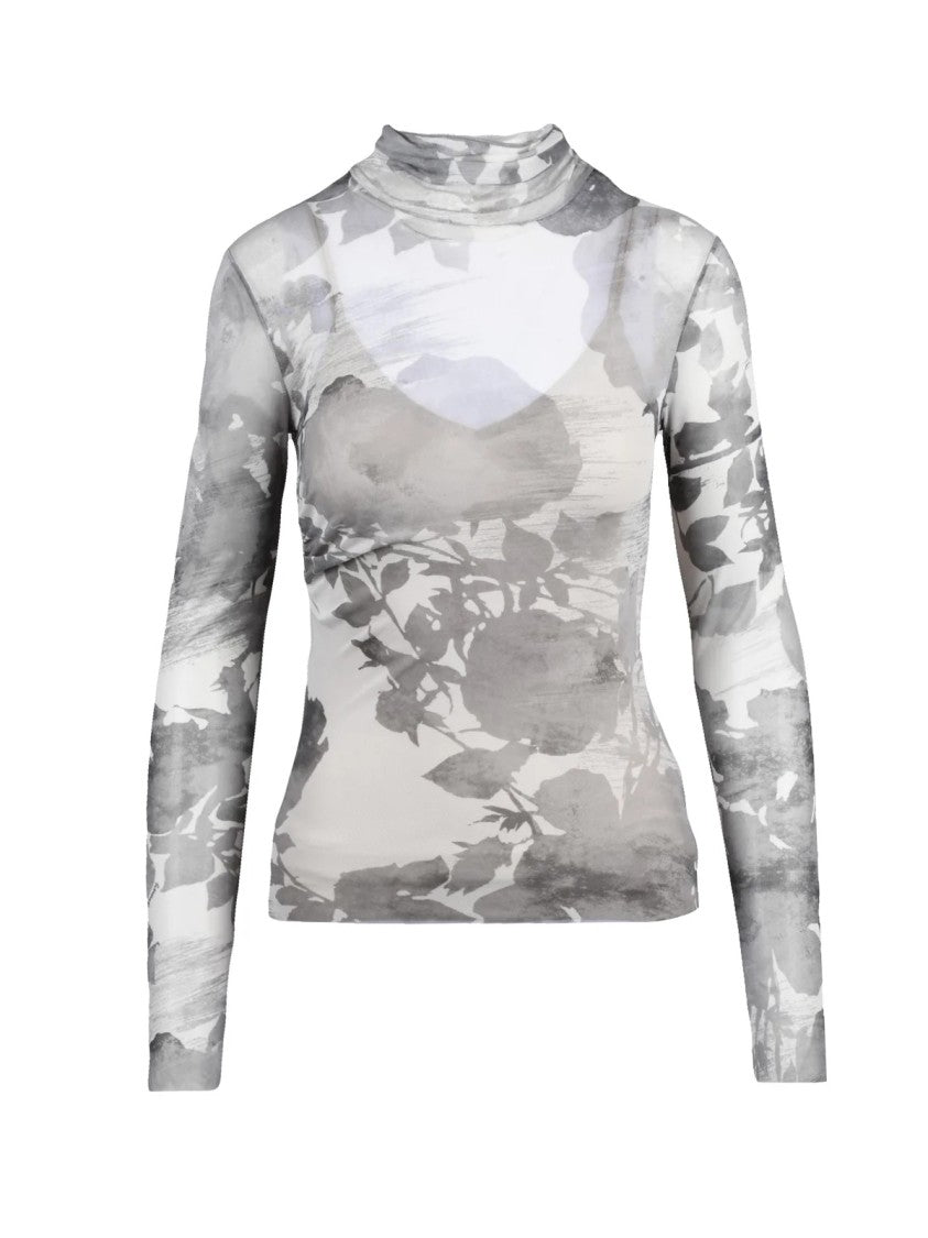 Patrizia Pepe Light Grey Floral Pattern Stretch Underjacket