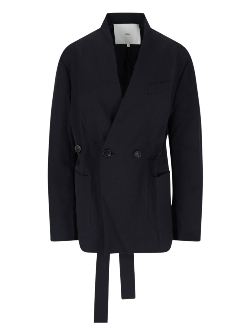 Setchu Double-Breasted Blazer – Navy