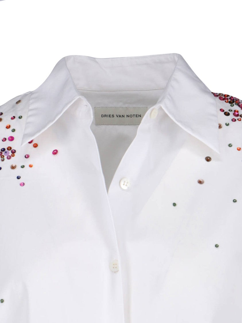 Dries Van Noten Structured White Shirt With Tailored Fit And Crisp Design