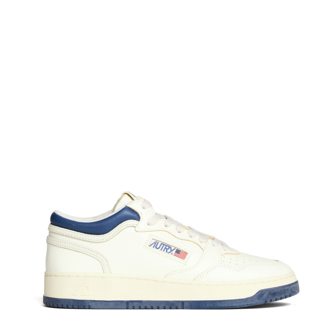 Autry Sneakers Med-Way Mid In Pelle Blu, Marsh