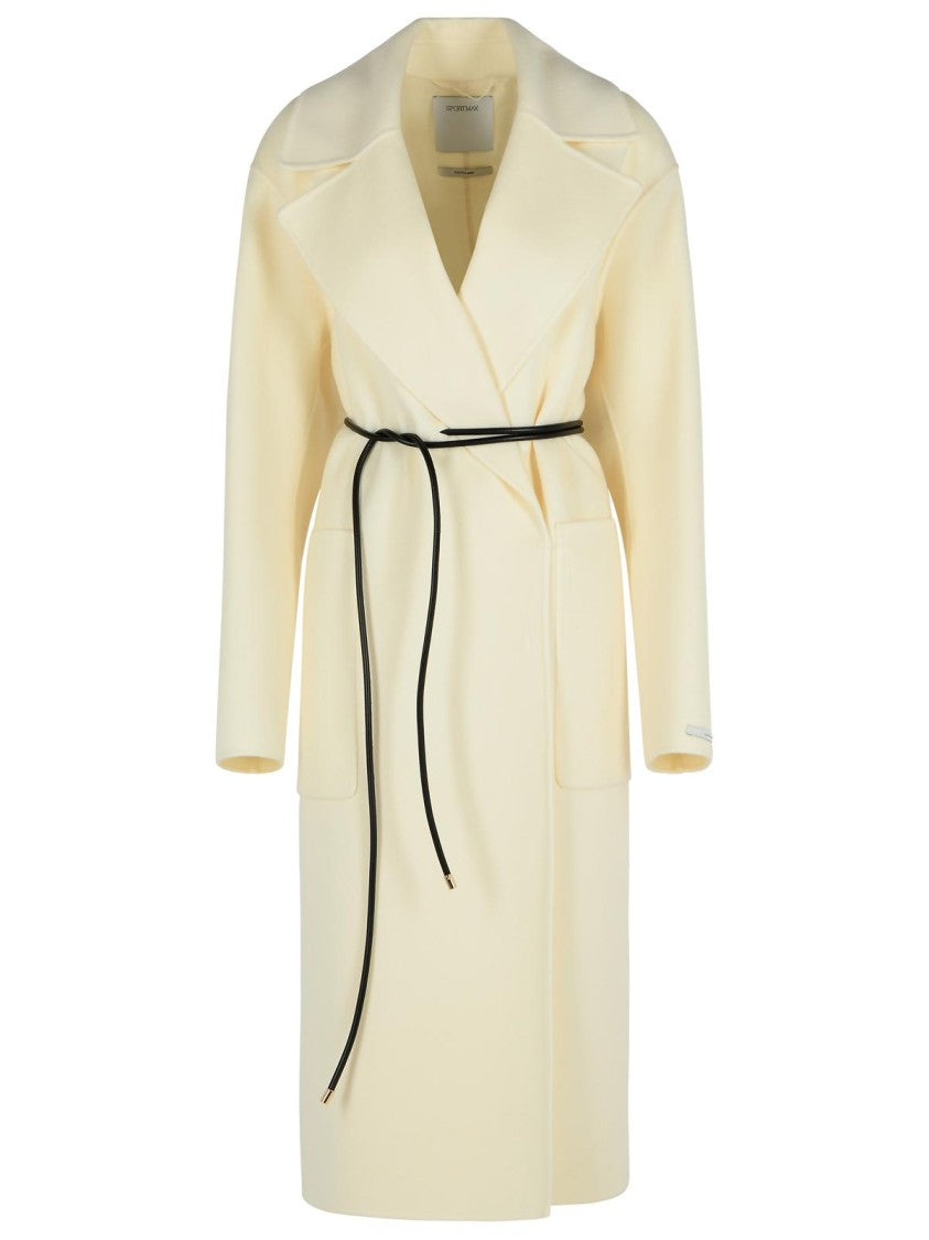 Sportmax Abate' Milk Virgin Wool Dressing Gown Coat