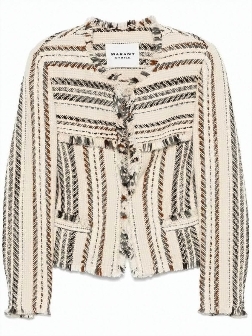 Isabel Marant Cropped Textured Jacket With Frayed Edges