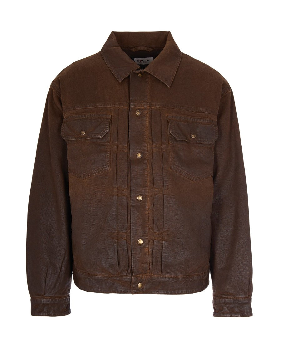 Cycle Saki Trucker Jacket In Waxed Bull Denim