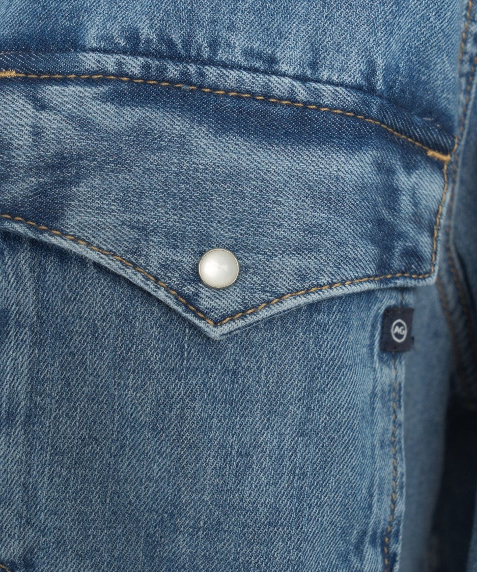Ag Jeans Western-Inspired Denim Shirt With Flap Pockets