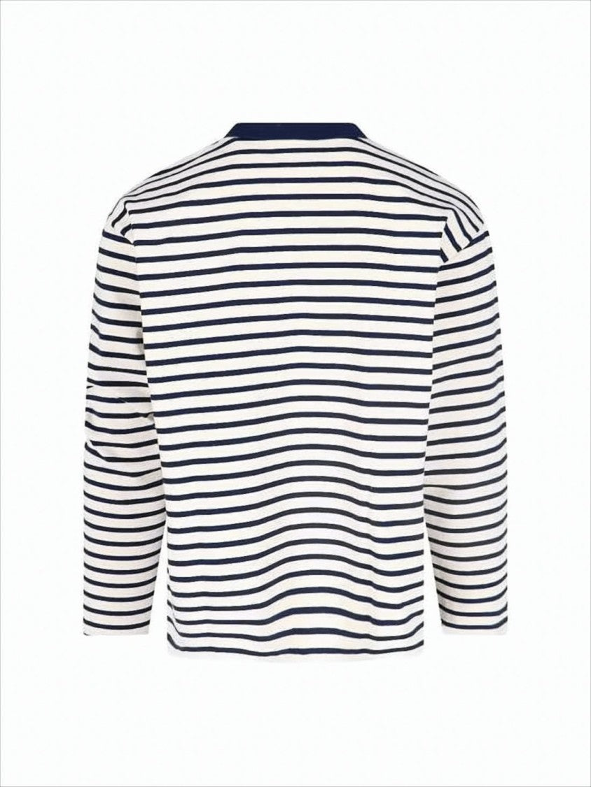 And Wander Navy And White Striped Long-Sleeve Shirt