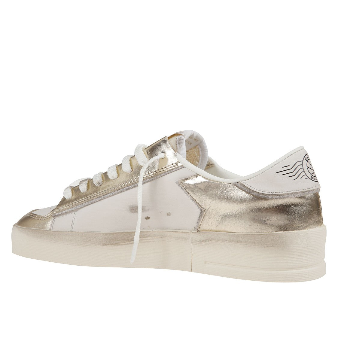 Golden Goose White Leather Sneakers With Platinum Heel