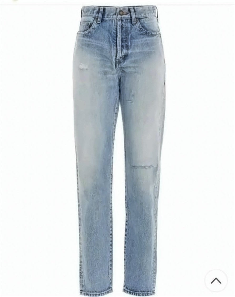 Saint Laurent High-Waisted Straight Leg Denim Pants With Vintage Appeal