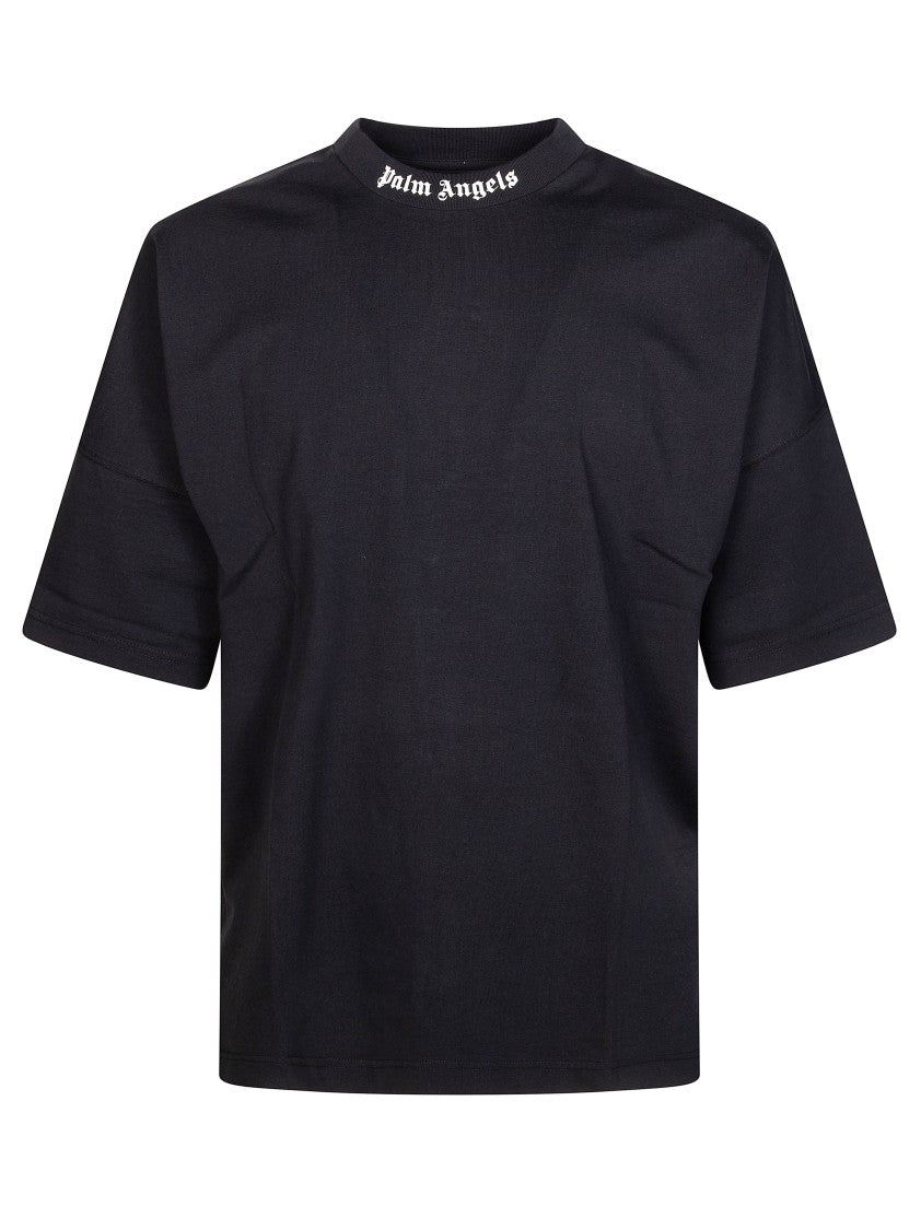 Palm Angels Black Classic Logo Over Gothic T-Shirt