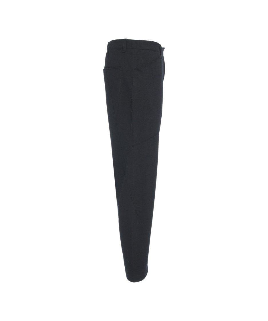 Transit Tailored Black Virgin Wool Chinos With Front Creases