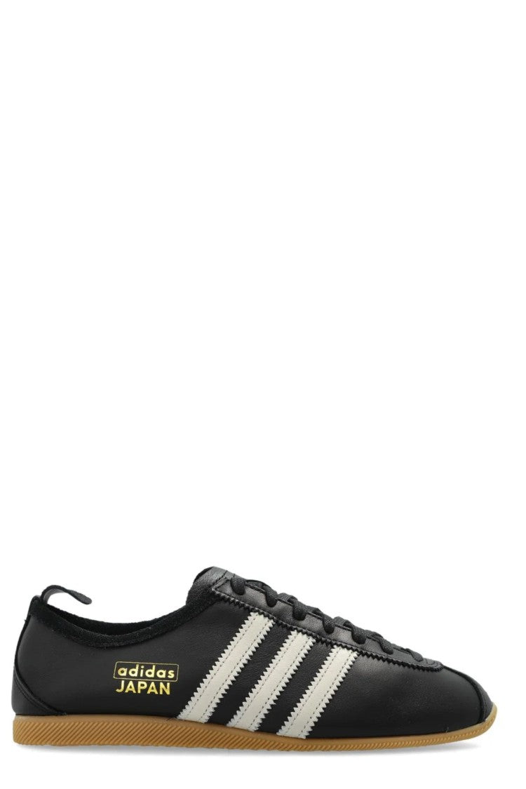 Adidas Originals Black Japan White Accents Gold Logo Leather Sneakers