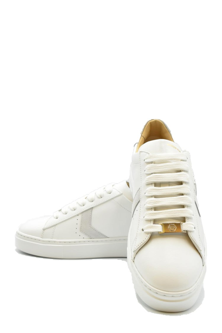 Philipp Plein Arrow Force Calfskin Leather Sneakers