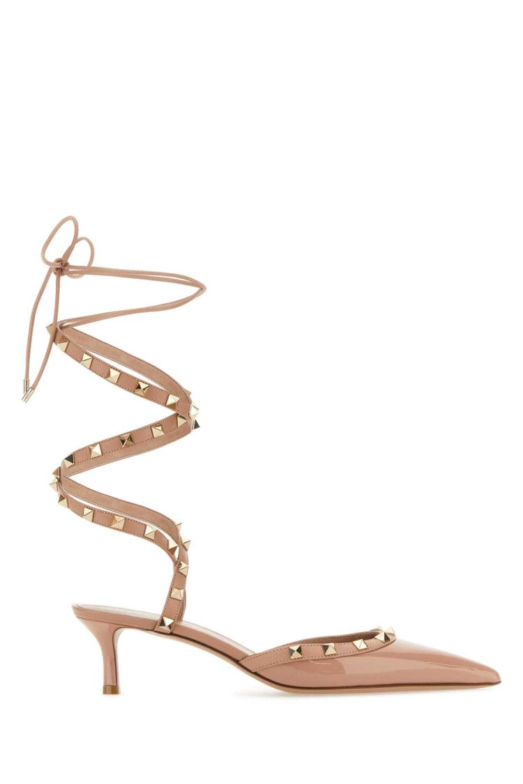 Valentino Garavani Powder Pink Leather Rockstud Pumps