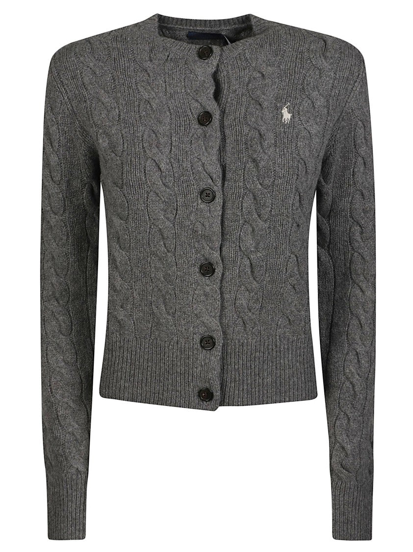 Polo Ralph Lauren Cable Knit Long Sleeve Cardigan In Soft Wool-Cashmere Blend