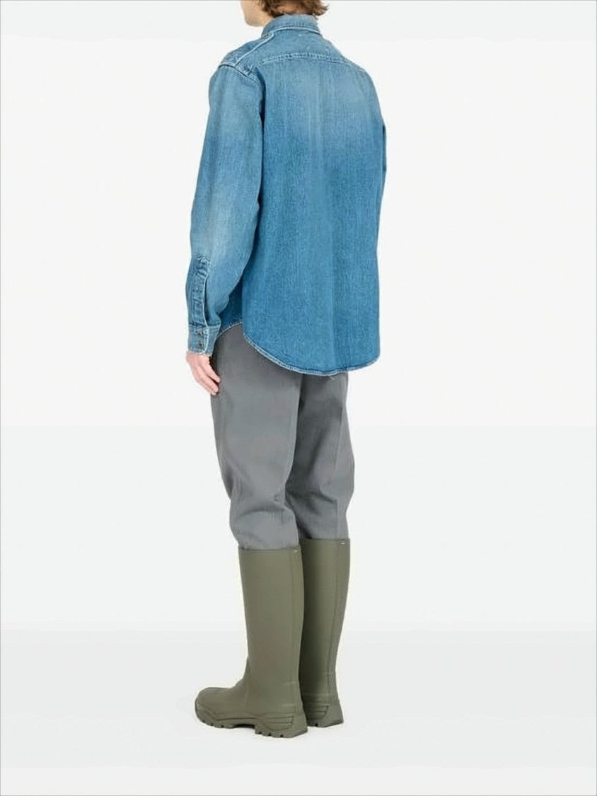 Maison Margiela Denim Long-Sleeve Shirt With Classic Collar And Chest Pockets
