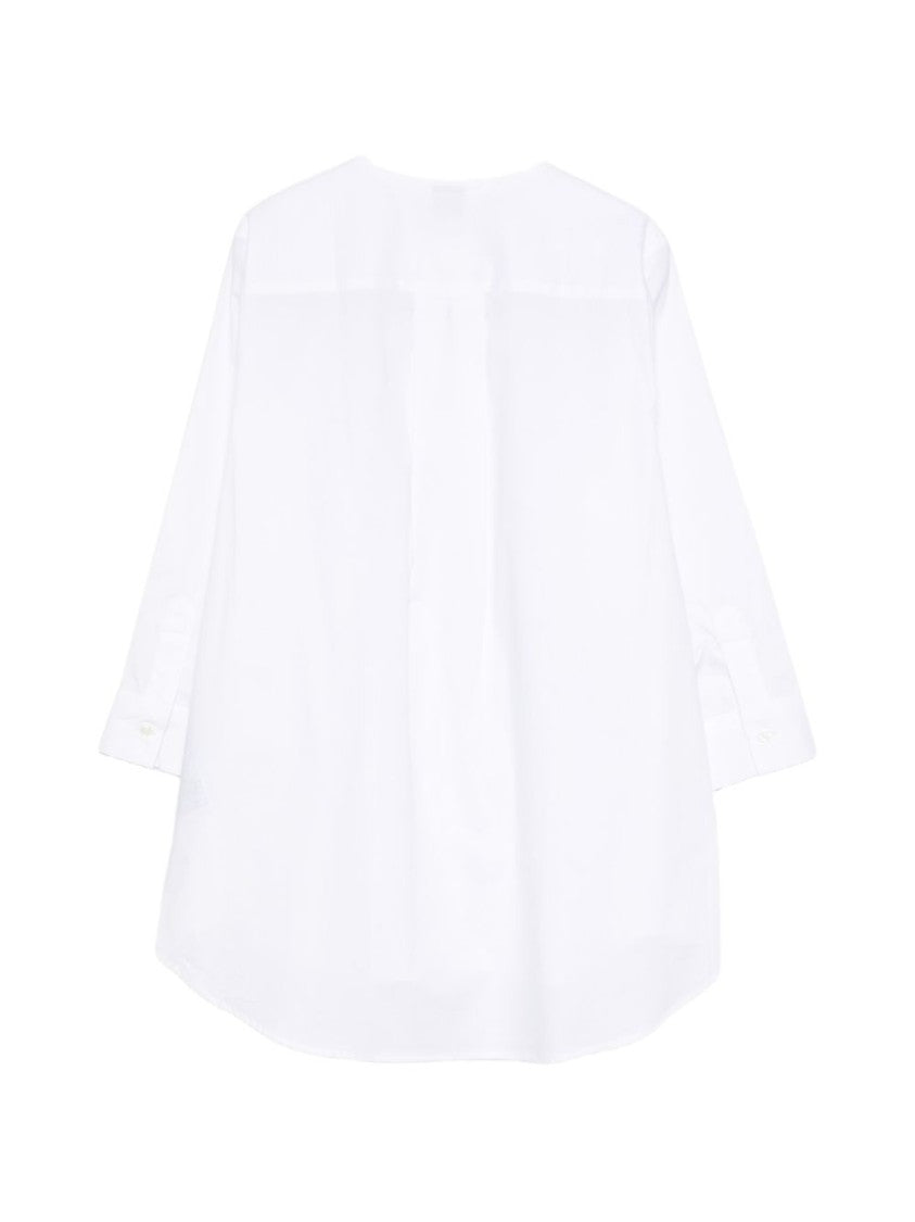 Fay Layered White Long-Sleeved Top With Front Button Fastening