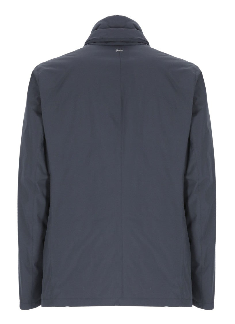 Herno Blue Removable Bib High Neck Down Jacket