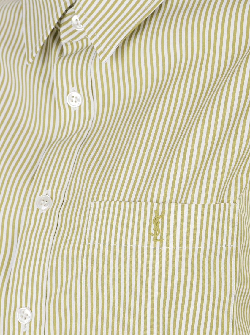 Saint Laurent Vertical Stripe Cotton Poplin Shirt