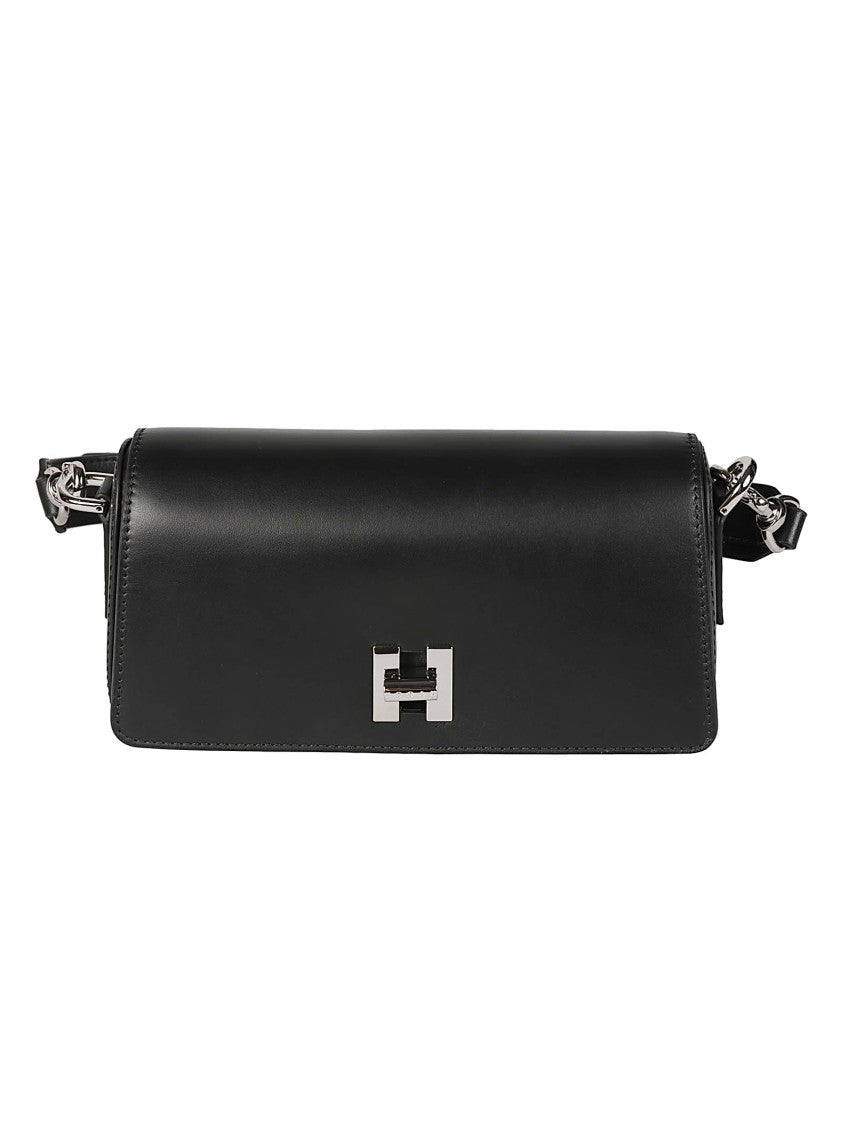 Hogan H01y Rectangular Black Calfskin Shoulder Bag
