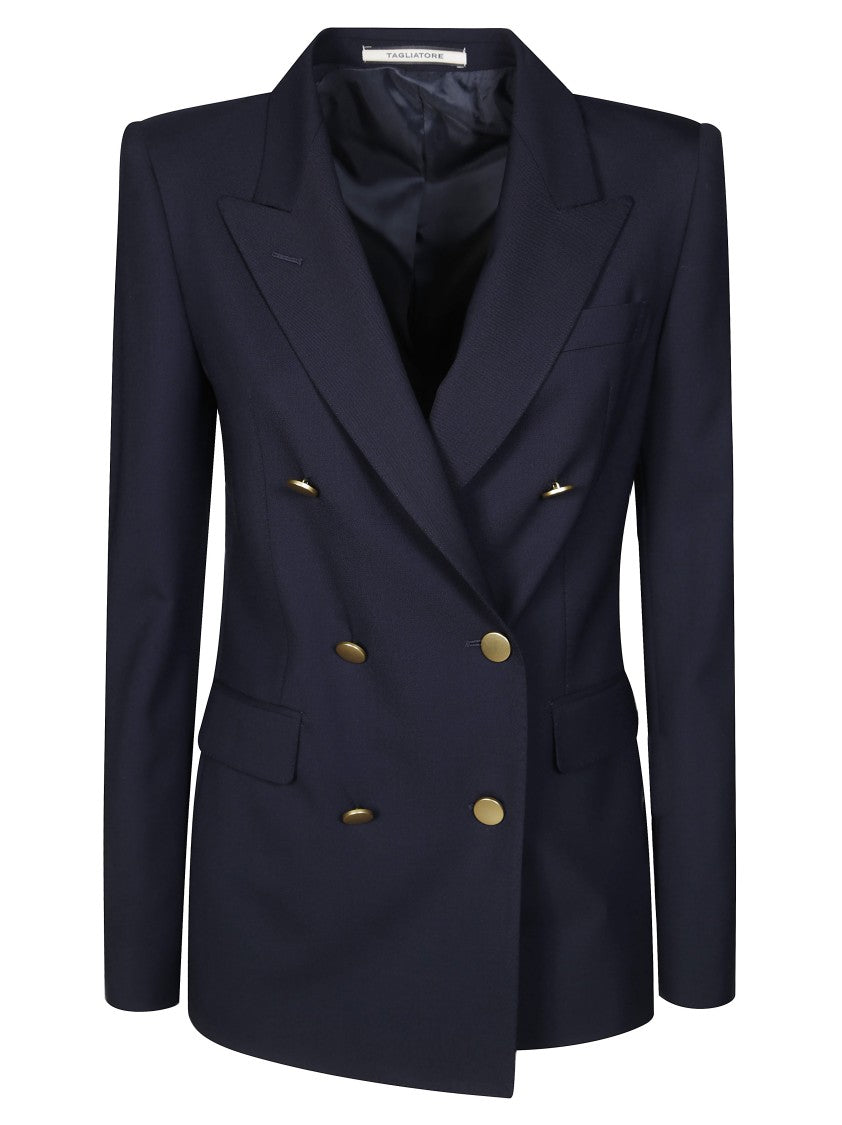 Tagliatore Double-Breasted Tailored Blazer With Central Vent