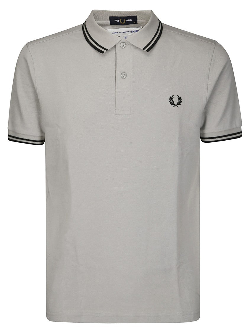 Comme Des Garçons Gray Cotton Polo Shirt With Contrasting Collar