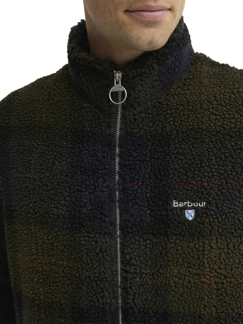 Barbour Textured Polyester Stand Collar Fleece Jacket