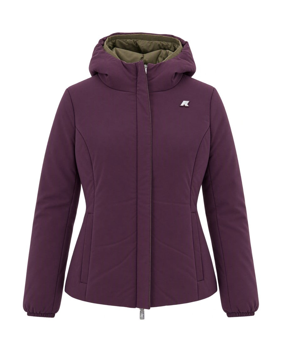 K-Way Double-Faced Slim-Fit Puffer Jacket With Non-Detachable Hood