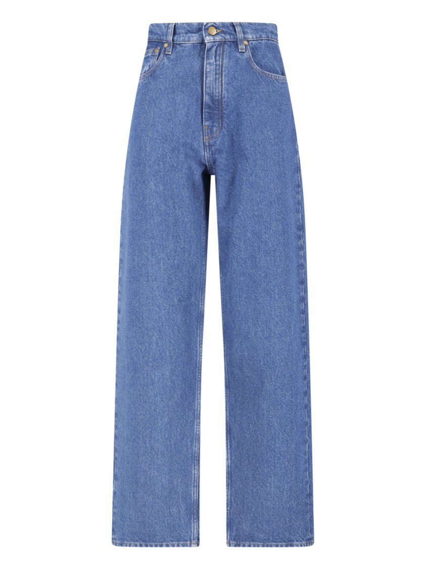 Jil Sander Blue Mid-Rise Straight-Leg Denim Jeans