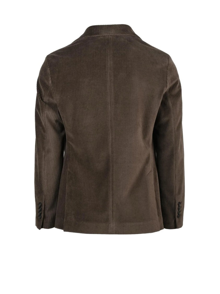 Circolo 1901 Brown Velvet Blazer With Classic Notch Lapel And Tailored Fit
