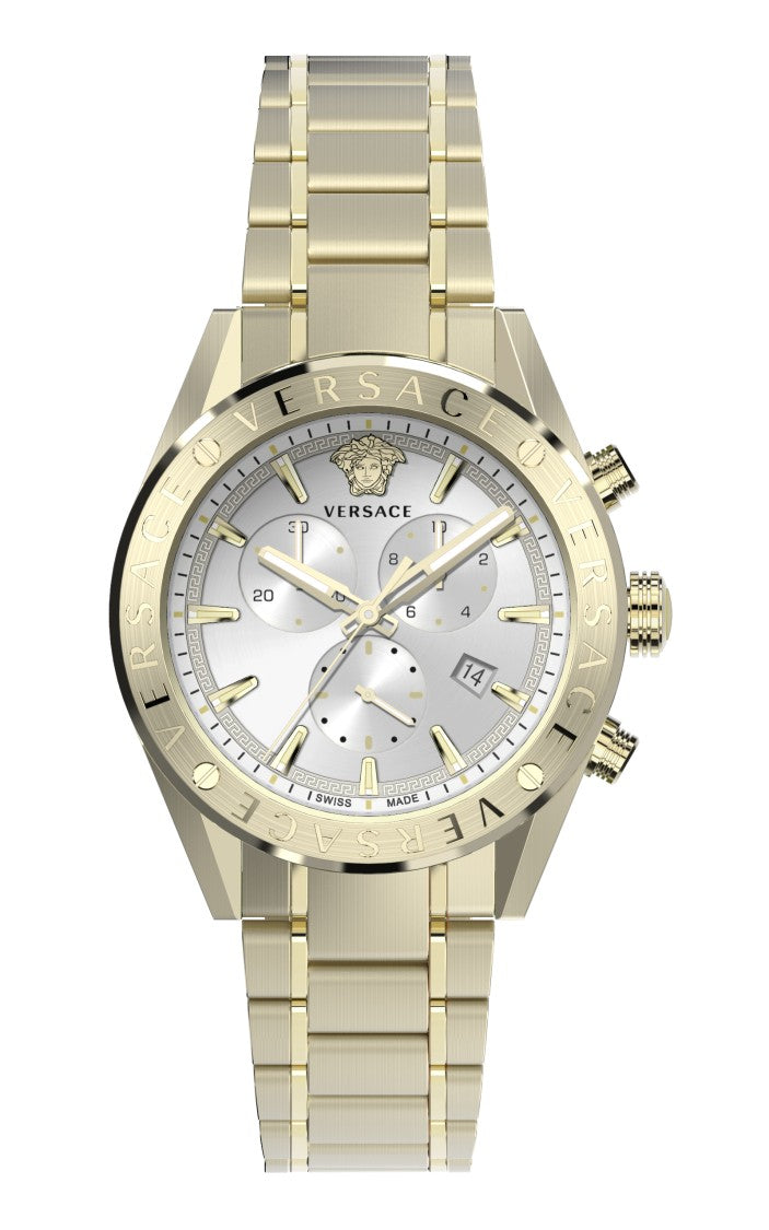 Versace Chronograph Wristwatch With Gold-Tone Stainless Steel Finish