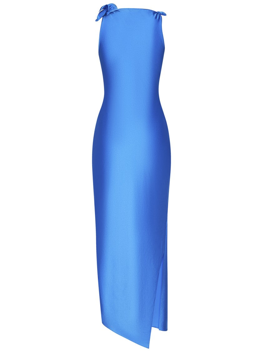 Coperni Long Dress With Knotted Fabric Flowers