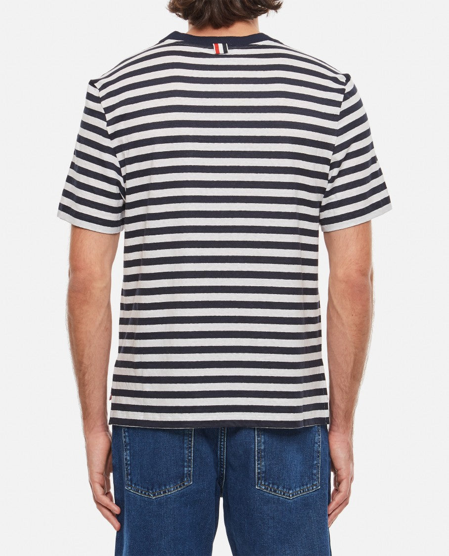 Thom Browne Linen Striped Pocket T-Shirt