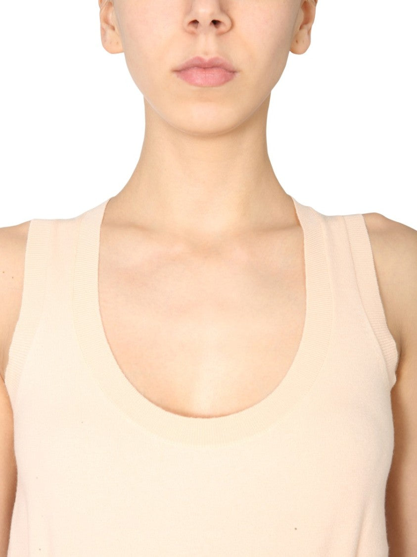 Bottega Veneta Sleeveless Cashmere Blend Sweater With Round Neckline