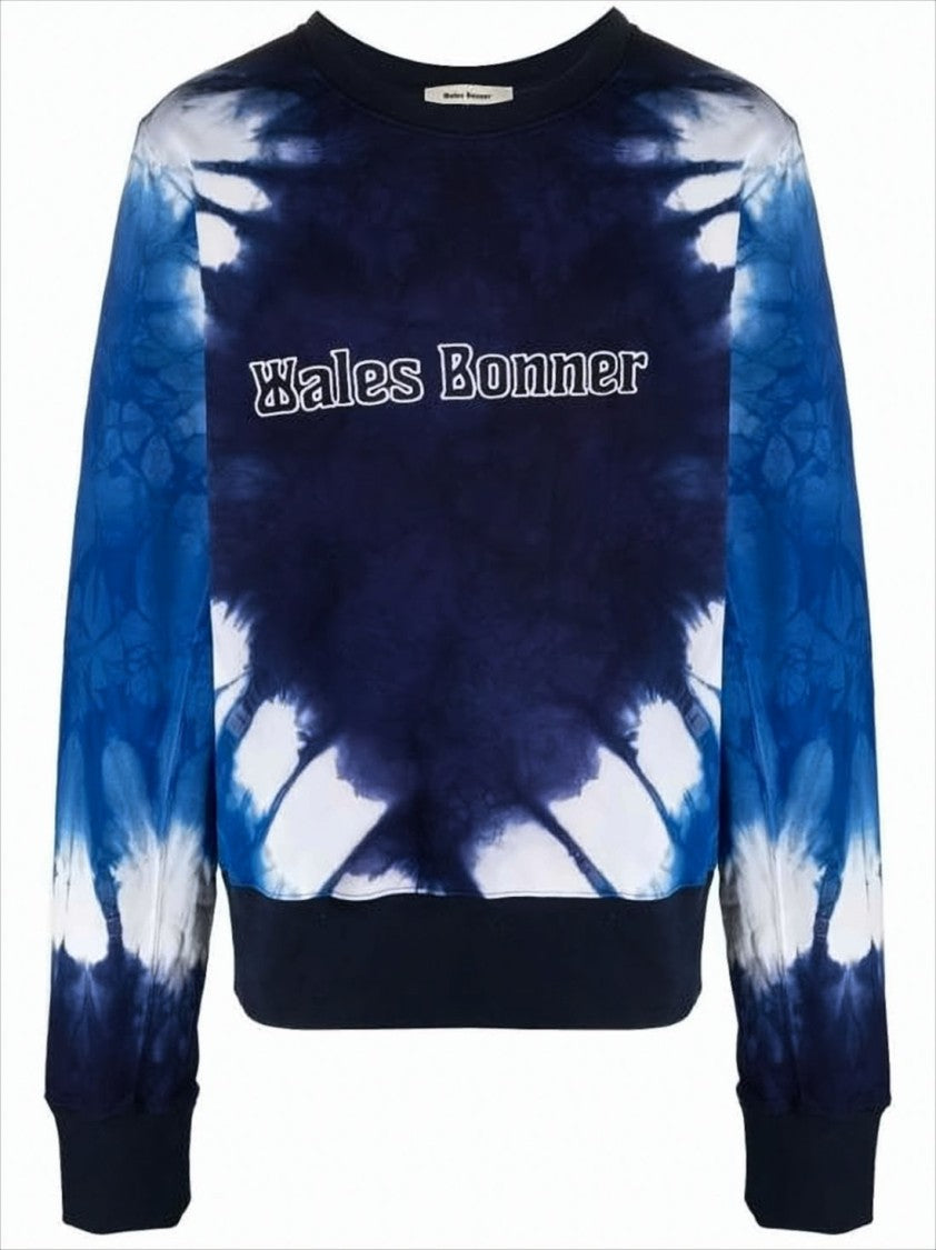 Wales Bonner Tie-Dye Long Sleeve Shirt With Contrasting Logo