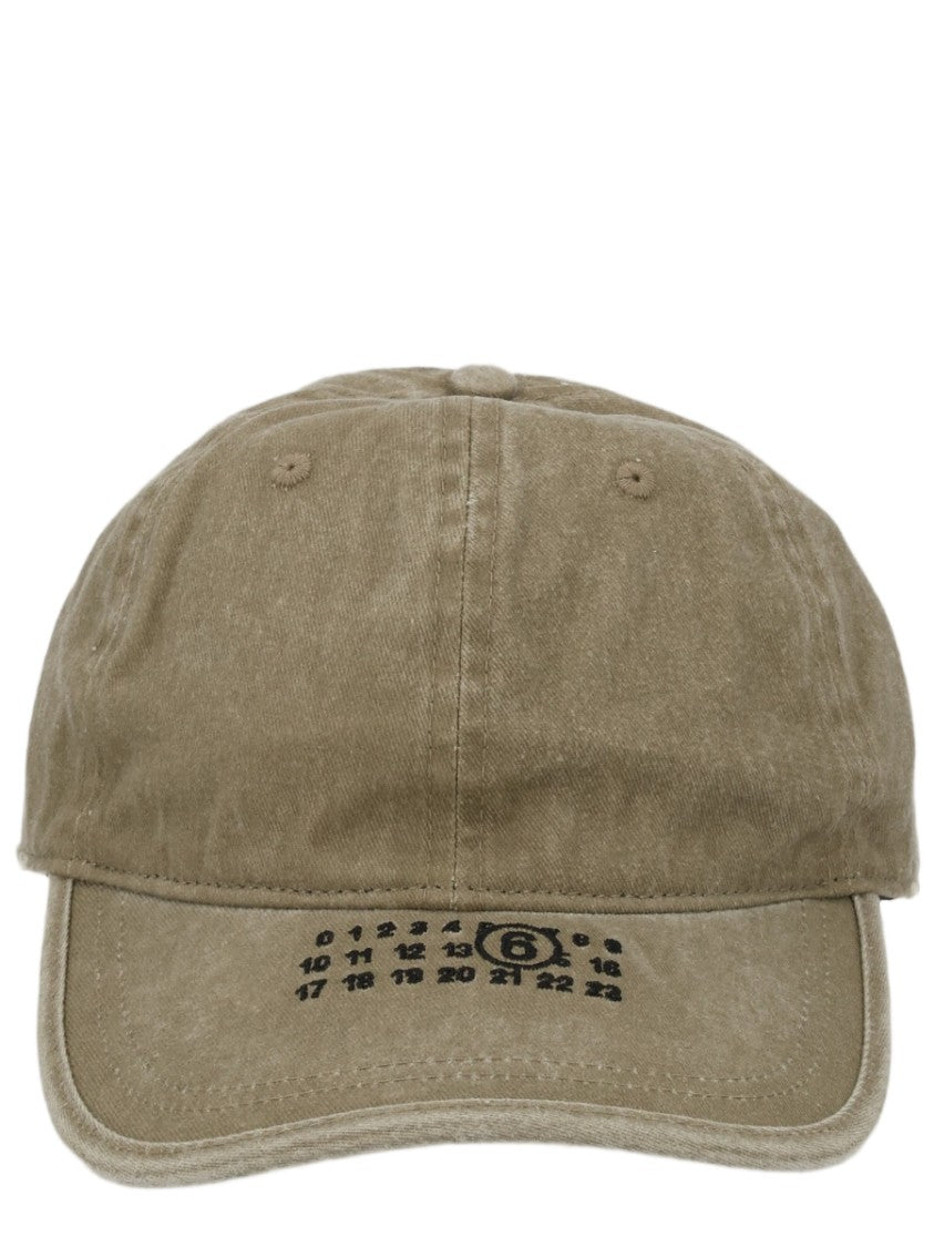 Mm6 By Maison Margiela Beige Adjustable Numeric Logo Cotton Baseball Cap