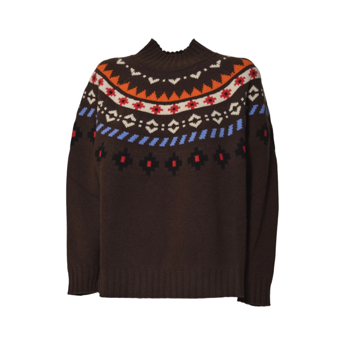 Max Mara Knit Sweater With Intricate Folk-Inspired Design