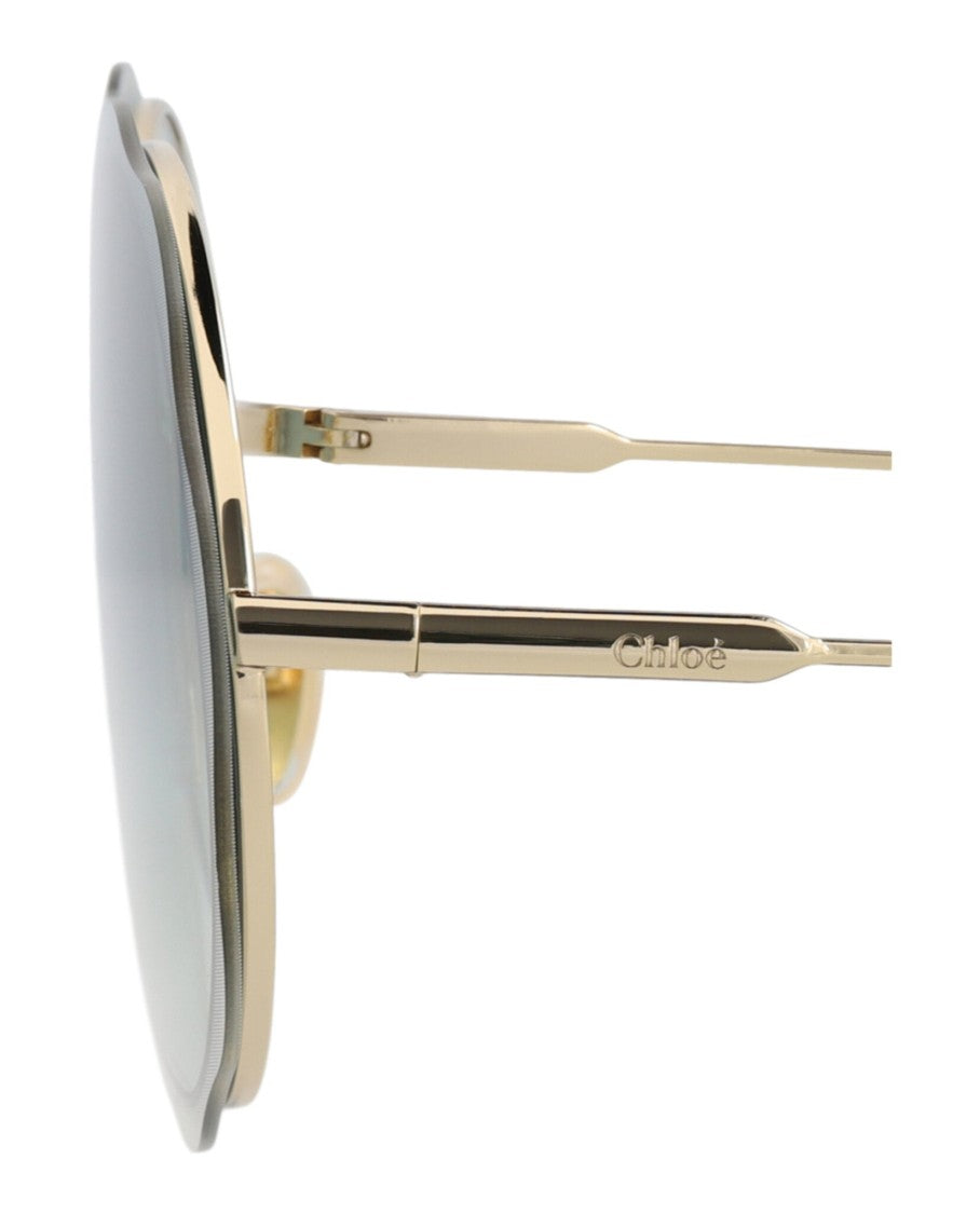 Chloé Round-Frame Metal Sunglasses
