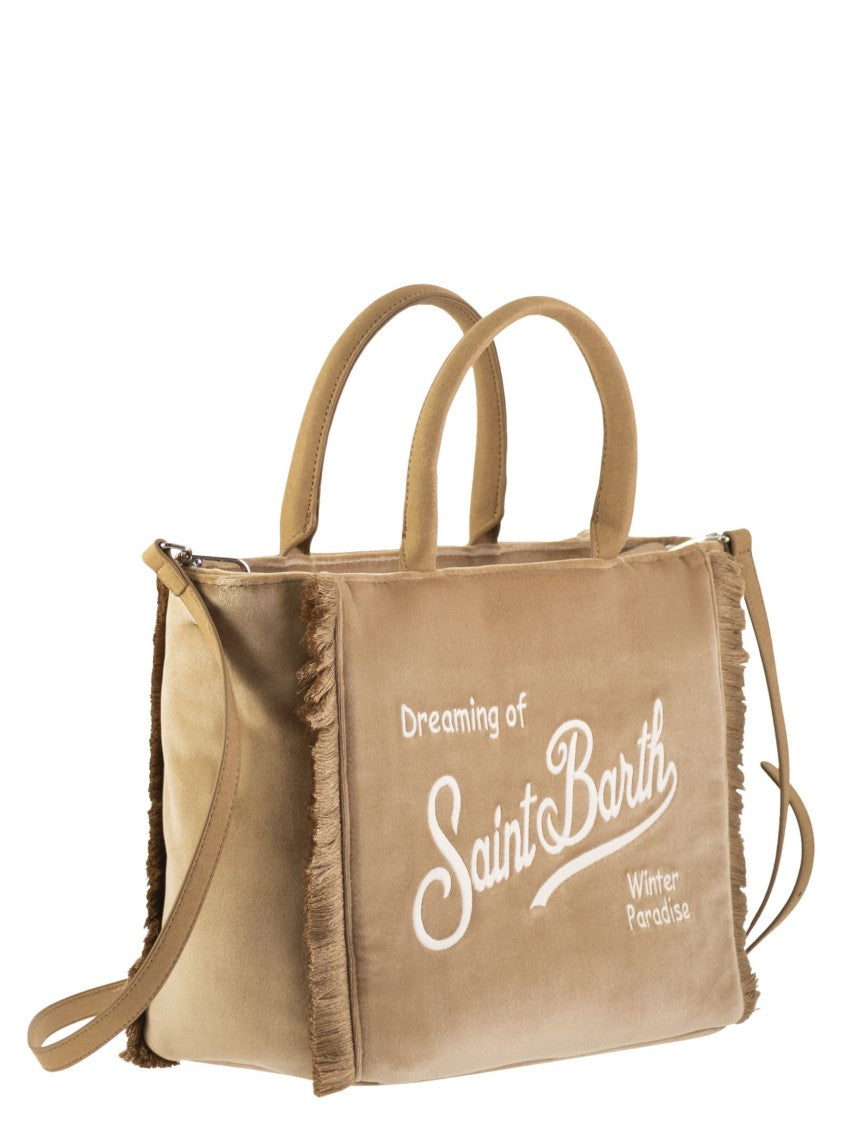 Mc2 Saint Barth Colette - Velvet Handbag With Logo