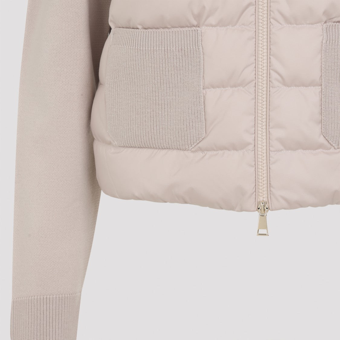 Moncler Light Beige Virgin Wool Cardigan