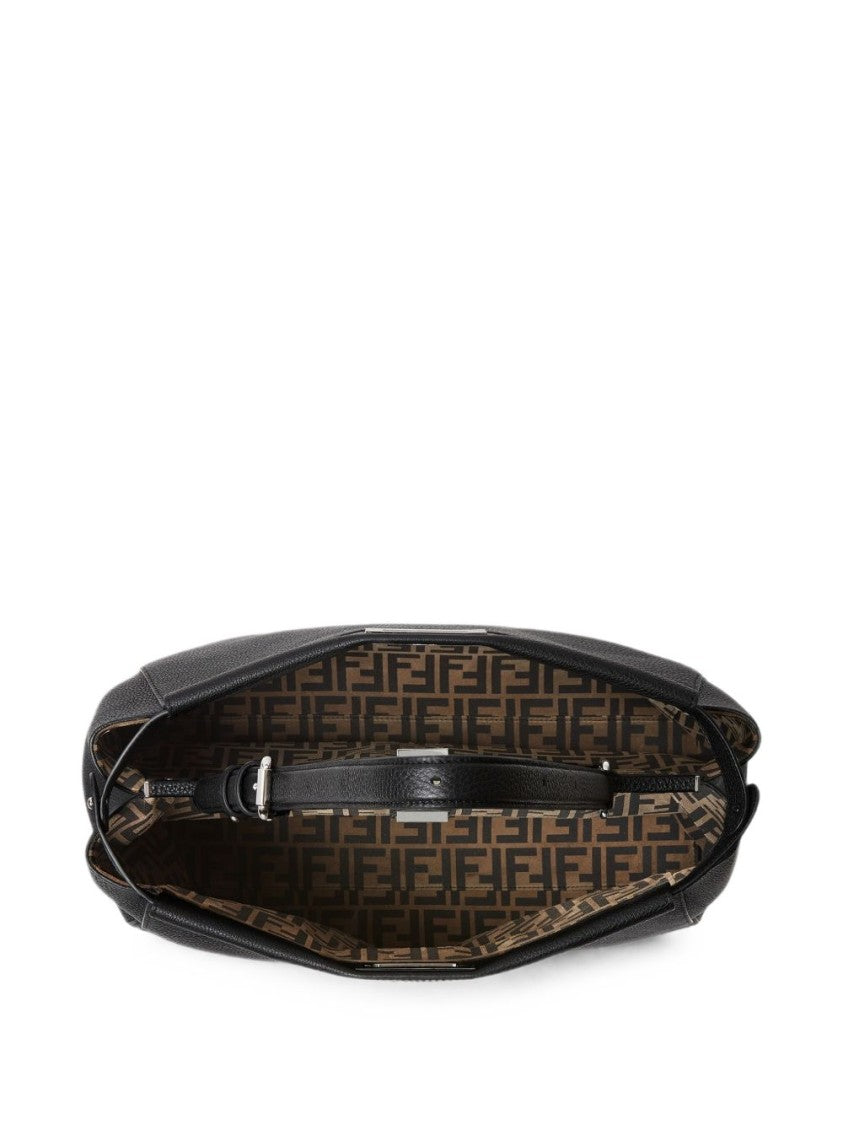 Fendi Large Structured Bag With Twist Lock And Palladium Metalware