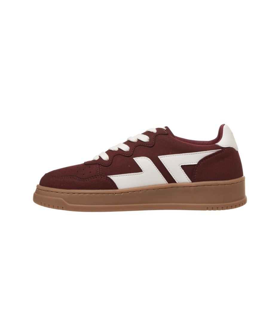 Zeta Burgundy Platform Sneakers With Distinctive Logo Details