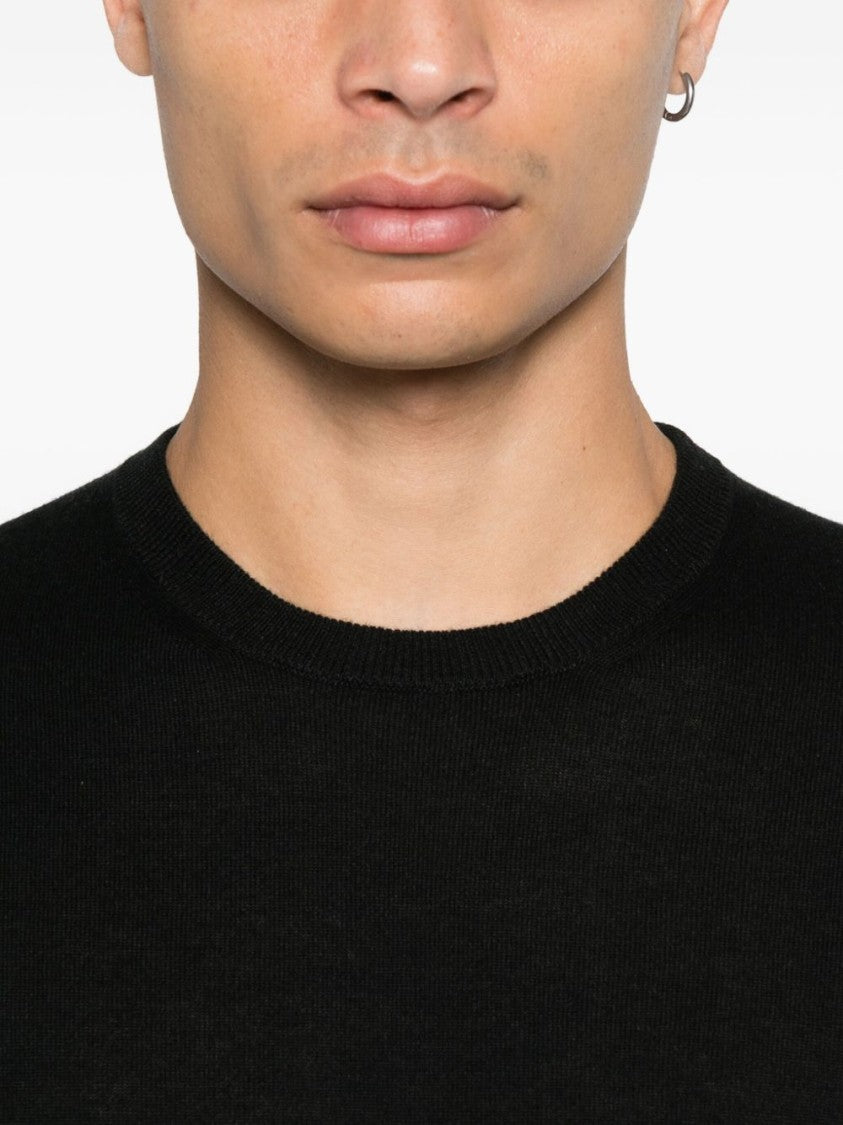 Alpha Studio Silk-Cashmere Blend Crew Neck Sweater