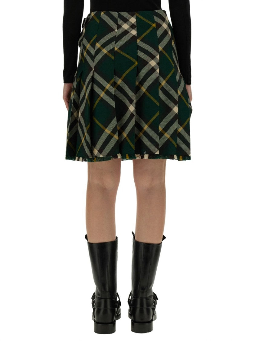 Burberry Plaid Wool Mini Skirt