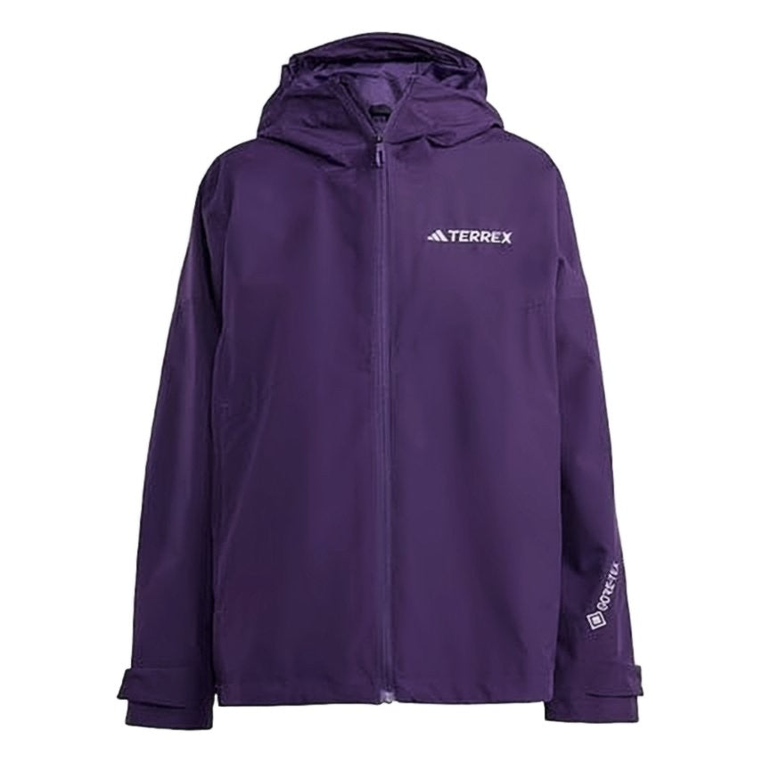 Adidas Deep Purple Water-Resistant Jacket With Adjustable Cuffs