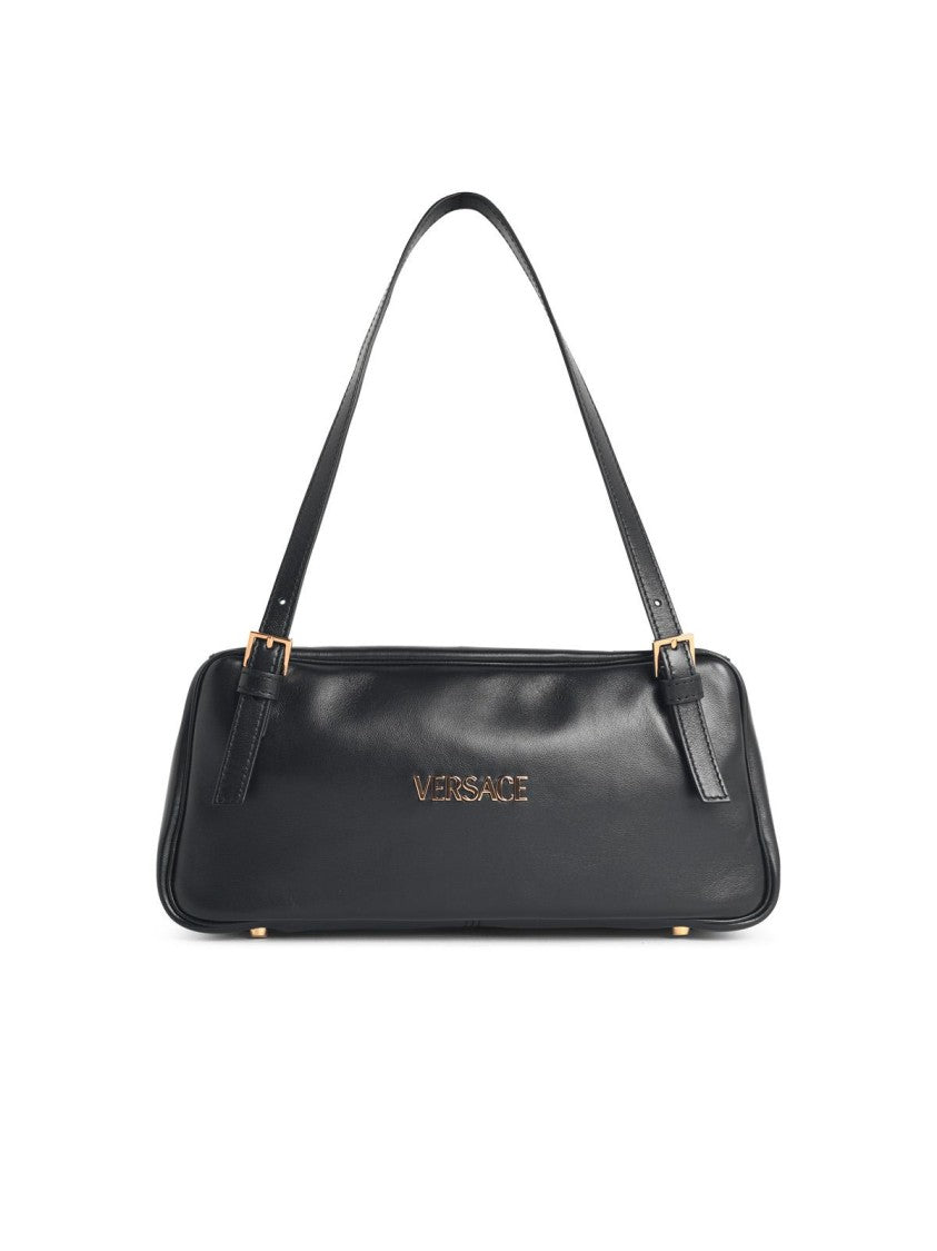 Versace 'Tag' Black Leather Bag