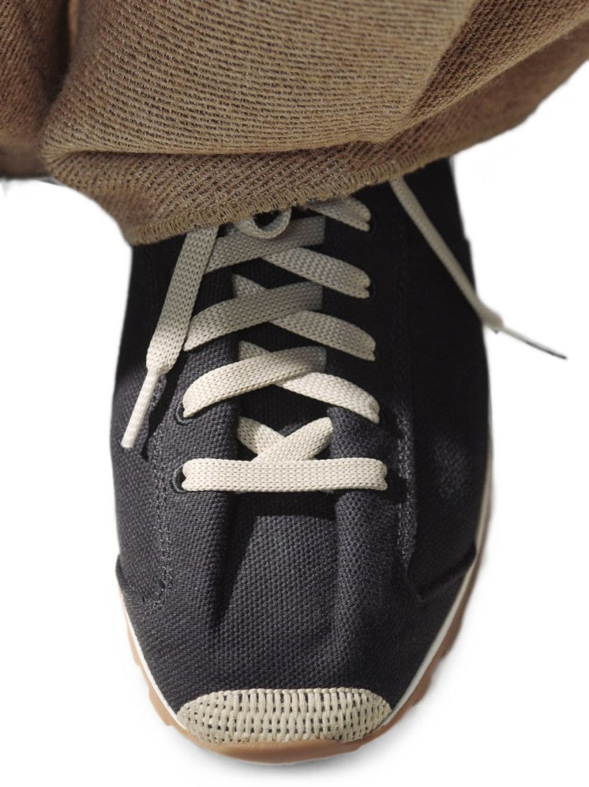 Jacquemus Black Silk-Blend Sneakers