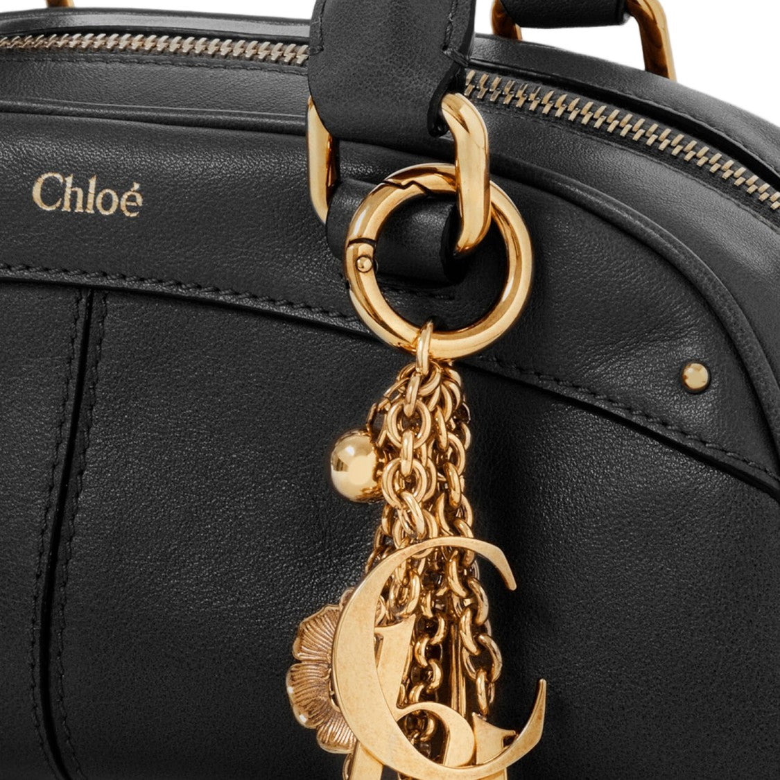 Chloé Structured Small Bowling Bag In Soft Calfskin Leather