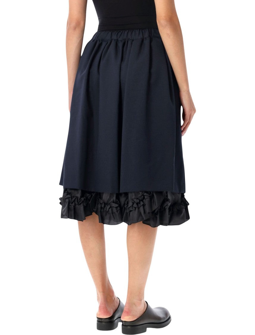 Comme Des Garçons Voluminous Elastic-Waist Ruffle Midi Skirt